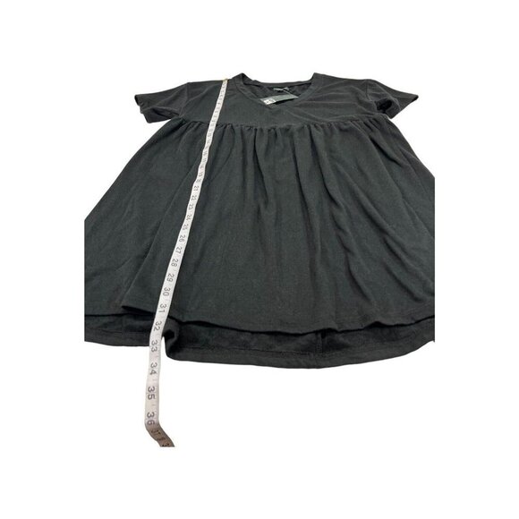 Wild Fable Womens M Short Sleeve Babydoll Sweatshirt Dress Black Mini - Picture 4 of 6